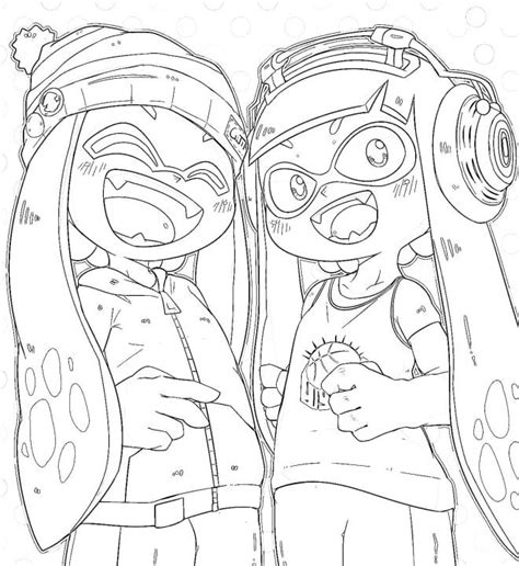 Coloriage Inklings Rigolotes Splatoon Dessin Gratuit Imprimer