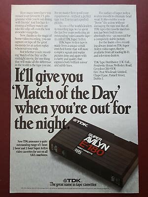 TDK Super Avilyn E 180 VHS Video Cassette Tape 1970 S Magazine Advert