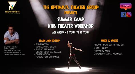 Summer Camp Kids Theater Workshop Theatre Workshop By The Optimists