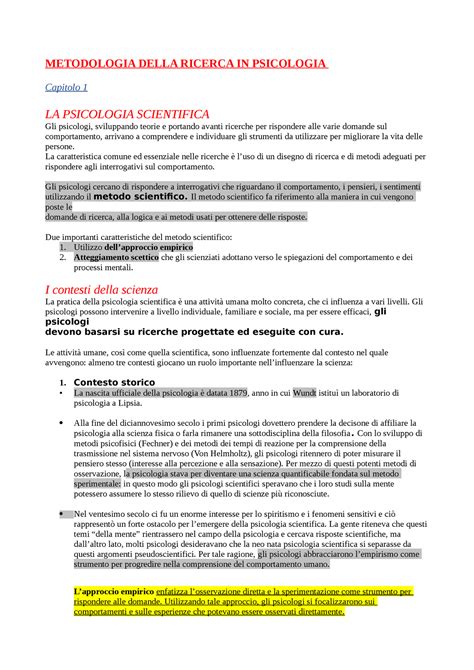 Riassunto Appunti Dettagliati Esame Metodologia Della Ricerca