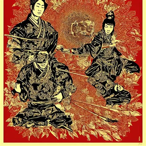 Poster Of A Beautiful Meditating Samurai By Shepard Stable Diffusion