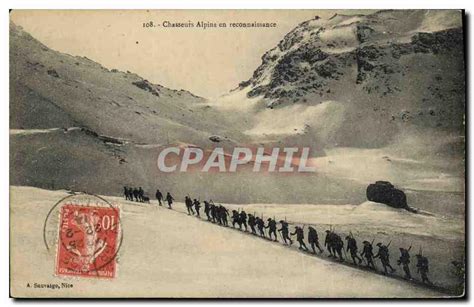 Carte Postale Ancienne Militaria Chasseurs Alpins En Reconnaissance