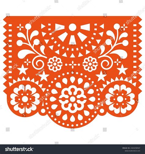 Mexican Fiesta Paper Cutout Decoration Papel Stock Vector Royalty Free