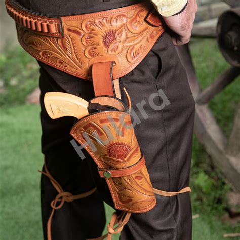 44 45cal Dual Hand Holster Leather Western Rig Gun Belt Drop Loop Sas Gun Belt Ebay