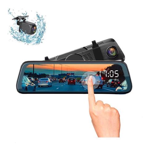 10'' Mirror Dash Cam Rear View Mirror Camera Front and Rear 1080P ...