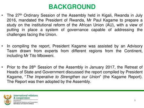 The Imperative To Strengthen Our Union Kagame Report Ppt Download