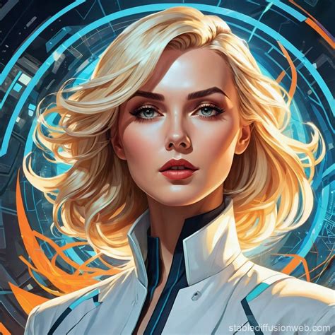 Mystical Blonde Scientist Character Stable Diffusion Online