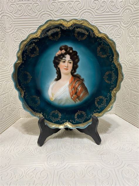 Antique Zeh Scherzer Co Royal Vienna Style Portrait Plate Of