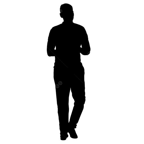 Man Standing Silhouette Transparent Background Black Silhouette Man