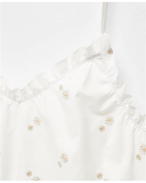 Mango Floral Embroidered Cotton Nightgown In White Lyst