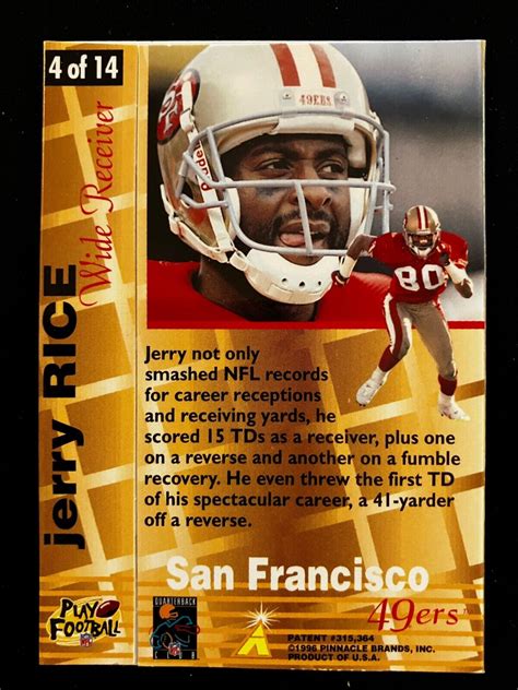 Mavin Jerry Rice Pinnacle Action Packed Karat Gold Card Sp