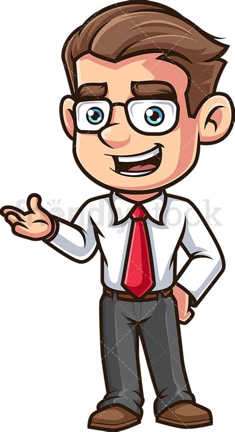 Employee Giving A Presentation Cartoon Clipart Vector - FriendlyStock ...