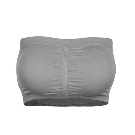 Zaroyeax Double Women Plus Size Strapless Bra Bandeau Tube Removable