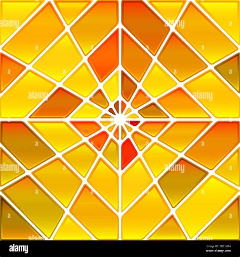 Abstract Stained Glass Mosaic Background Orange And Yellow Rhombus