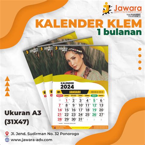 Jual Kalender Dinding Bulanan Custom Kalender Spiral