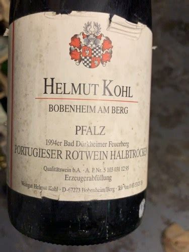 Weingut Helmut Kohl Bad Dürkheimer Feuerberg Portugieser Halbtrocken