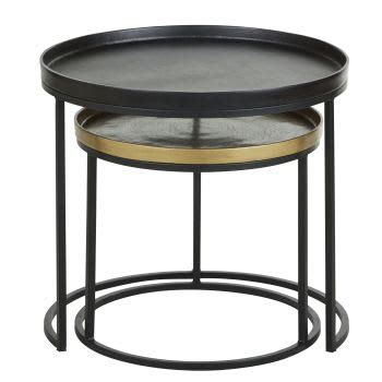 Tables D Appoint Gigognes Rondes Aluminium Dor Noir M Tal D Jonas