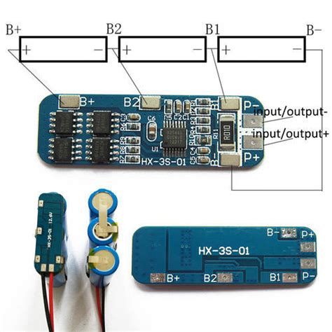 BMS 3S 10A 12V 18650 Lithium Battery Charger Board Protection Module ...