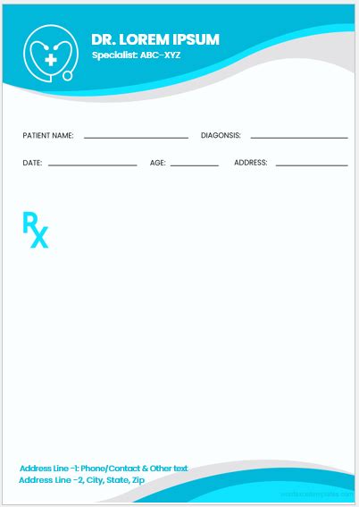 Doctor Prescription Pad Templates For Ms Word Edit And Print