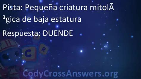 Peque A Criatura Mitol Gica De Baja Estatura Respuestas