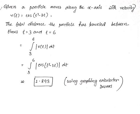 Solved A Particle Moves Along The X Axis With Velocity V T Cos T