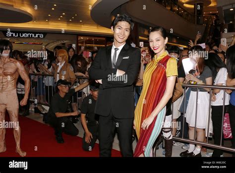 Japanese Actress Kiko Mizuhara Right And Actor Haruma Miura Attend