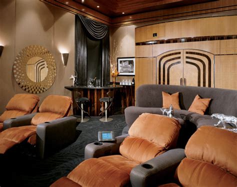 Art Deco Home Theater Contemporary Home Theater Los Angeles By