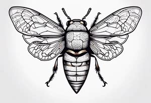 Neo Traditional Cicada Tattoo Idea TattoosAI