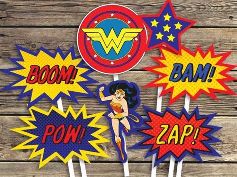 Wonder Woman Printables Sign Centerpiece Photo Prop Super Hero