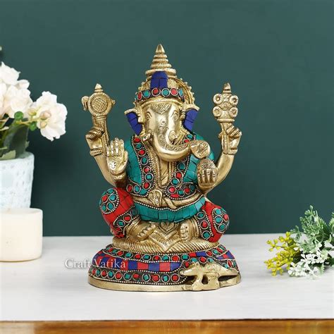 Buy Idol Collections Brass Ganesha Ganesh Murti Idol Statue Sculpture