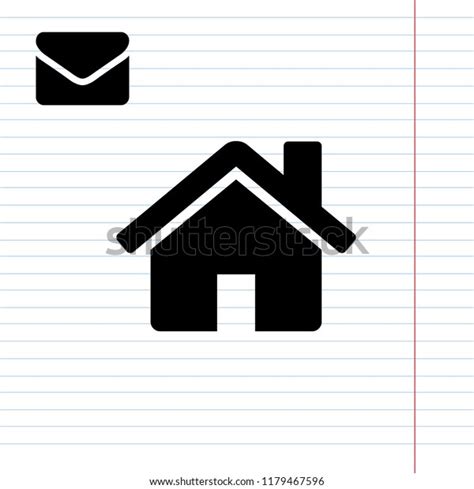 Black Icon Home Vector Graphics Flat Stock Vector Royalty Free