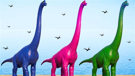 Brachiosaurus Color Pack Vs Indominus Rex Vs T Rex Dinosaurs Fighting