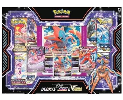 Coleçao De Batalha Pokemon Box Deoxys Vmax E V astro Copag Frete grátis