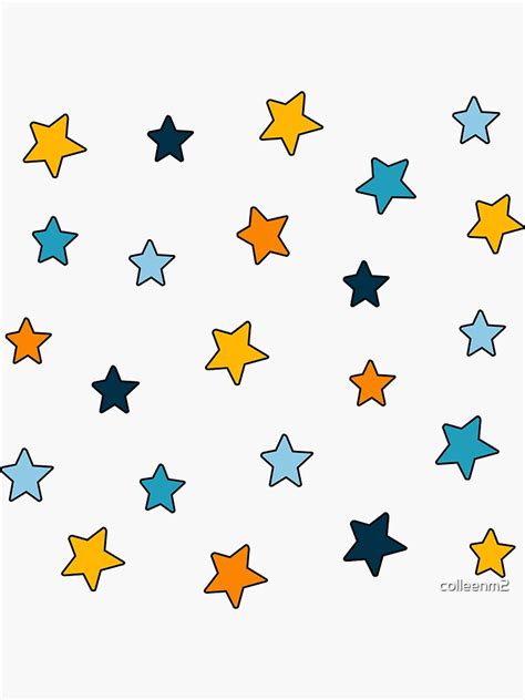 Blue And Orange Mini Star Pack Sticker For Sale By Colleenm2 Redbubble