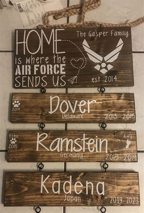 Home Is Where The Air Force Sends Us Wood Sign Air Force Ts Military Signs Military Home