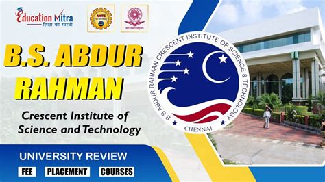 B S Abdur Rahman Crescent Institute Of Science And Technology Course