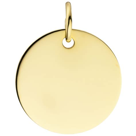 Juwelier Gr Tzmacher Anh Nger Gravur Gravurplatte Rund Gold