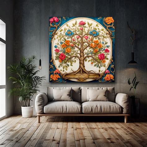 Tree Of Life Canvas Wall Art Mandala Artwork Norse Mythology Home