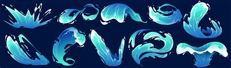 Water Splash Vfx Game Cartoon Video Effects Set 13515139 Vector Art At