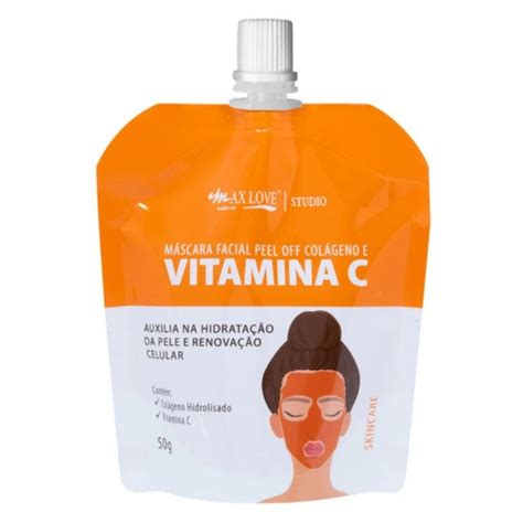 M Scara Facial Peel Off Col Geno E Vitamina C Max Love Shopee Brasil