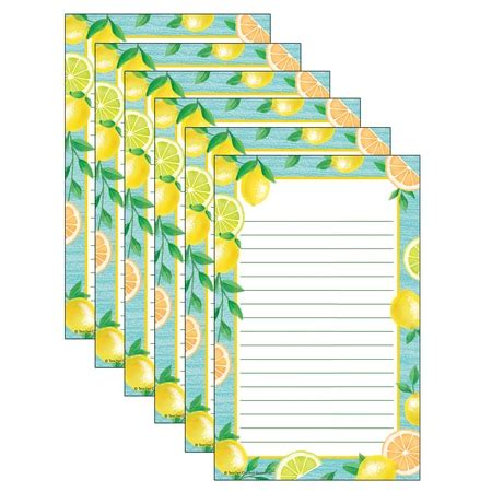 Teacher Created Resources Lemon Zest Notepad 50 Sheets 5 25in X 8 5in