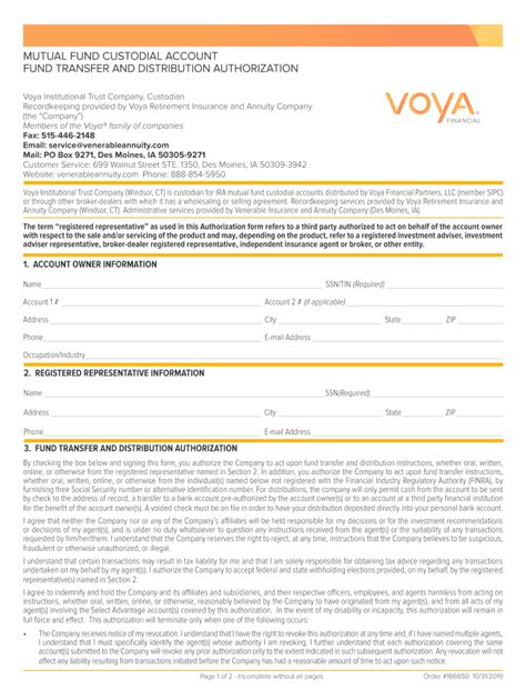 Voya Custodial Account Fill Out Sign Online DocHub