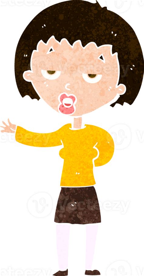 Cartoon Bored Woman Png