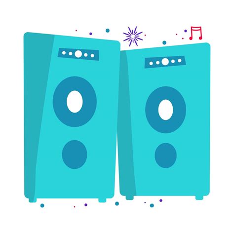 Flat Sound Speakers Icon In Turquoise Color 23223478 Vector Art At