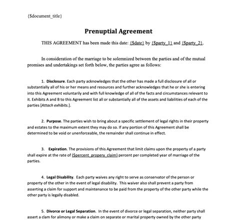 Prenuptial Agreement Template Legal Templates Formstack Documents