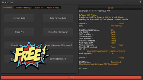 St Mtk Tool V Free Universal Mtk Features Frp Mi Account