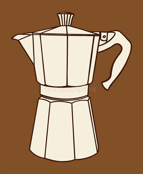 Moka Pot Italian Coffee Maker Vector Illustration Stock Illustrations