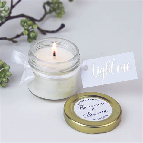 Personalised Scented Candles For Wedding Favours By Hearth And Heritage