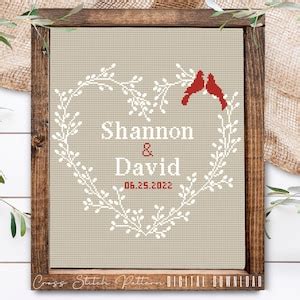 Wedding Modern Cross Stitch Pattern Personalized Counted Etsy