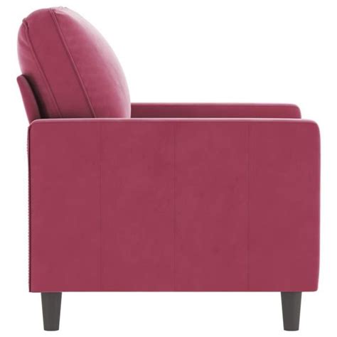 Zerodis Fauteuil Rouge Bordeaux 60 Cm Velours RN044 Cdiscount Maison